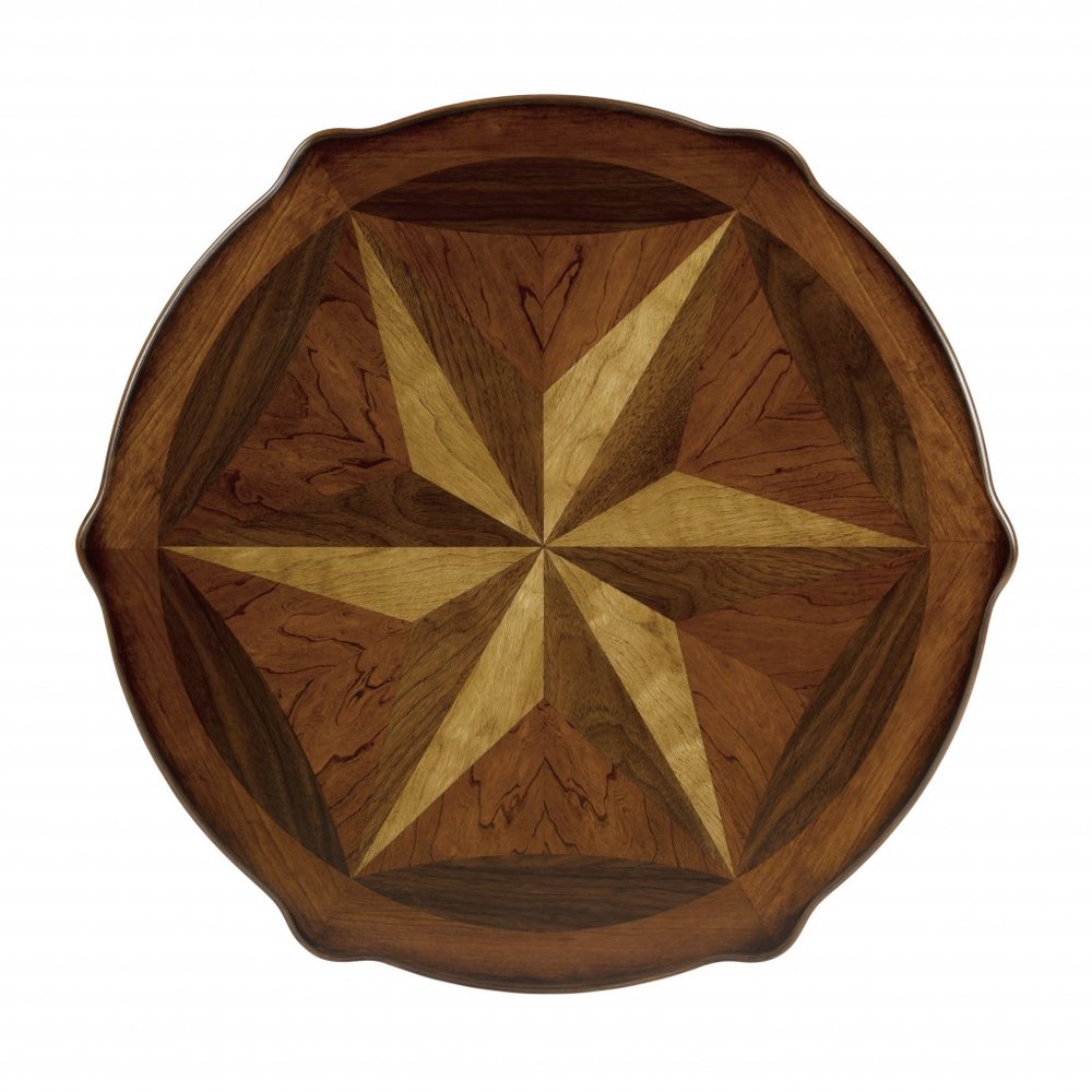 28" Brown Wood Round Coffee Table With Shelf HomeRoots