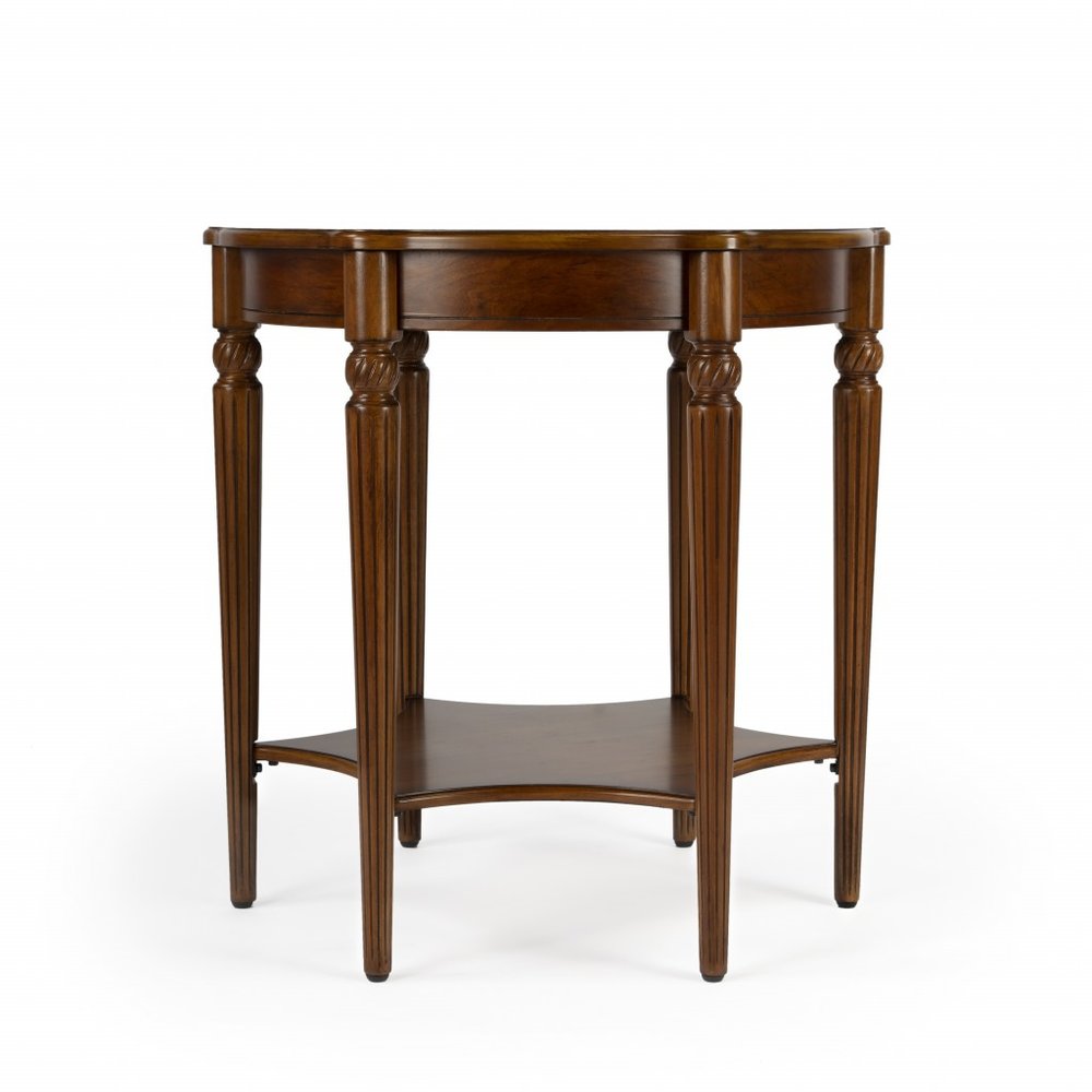 28" Brown Wood Round Coffee Table With Shelf HomeRoots