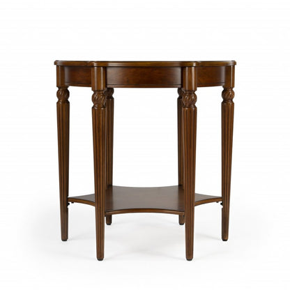 28" Brown Wood Round Coffee Table With Shelf HomeRoots