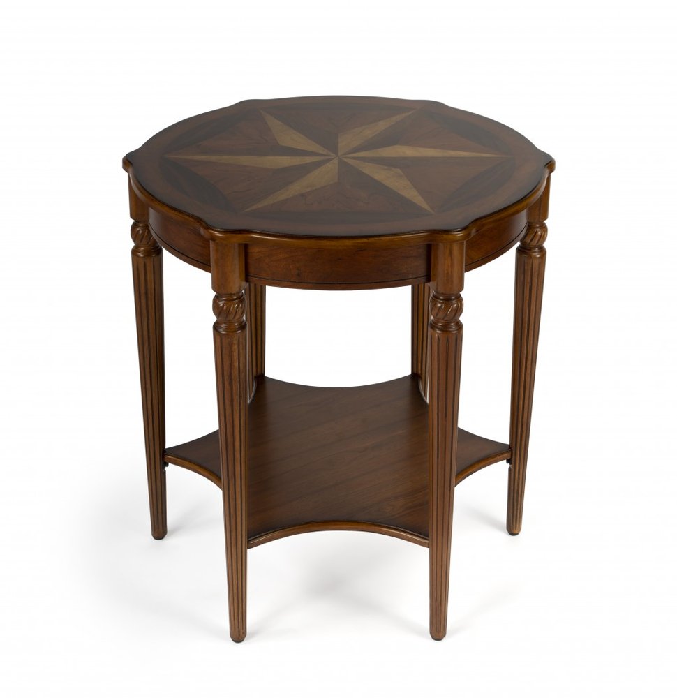 28" Brown Wood Round Coffee Table With Shelf HomeRoots