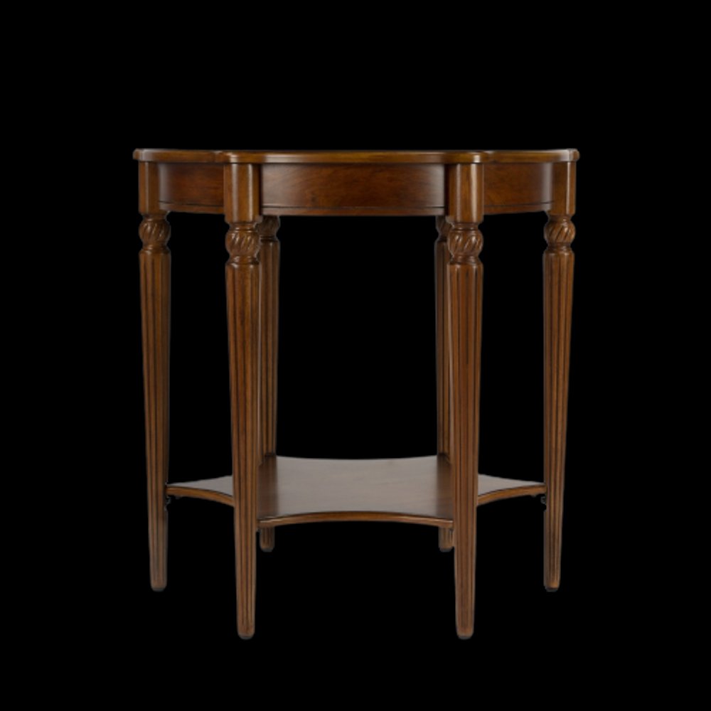 28" Brown Wood Round Coffee Table With Shelf HomeRoots