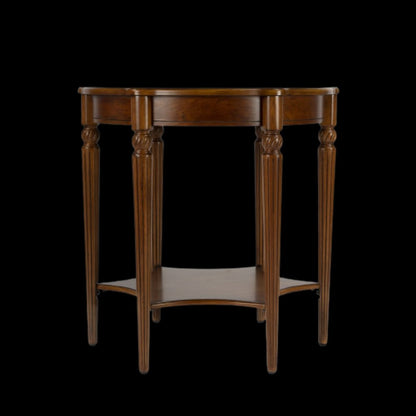 28" Brown Wood Round Coffee Table With Shelf HomeRoots