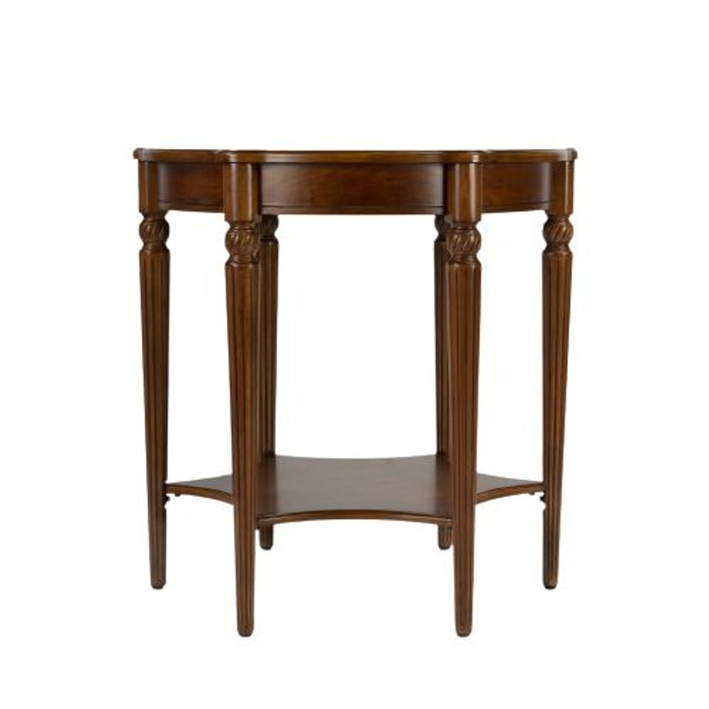 28" Brown Wood Round Coffee Table With Shelf HomeRoots