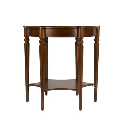 28" Brown Wood Round Coffee Table With Shelf HomeRoots