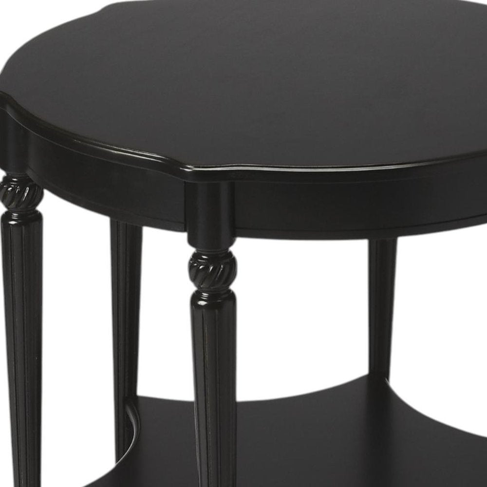 28" Brown Wood Round Coffee Table With Shelf HomeRoots