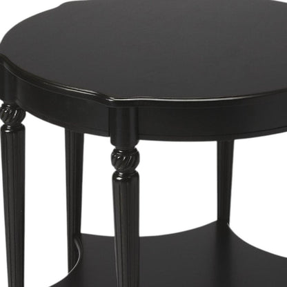 28" Brown Wood Round Coffee Table With Shelf HomeRoots