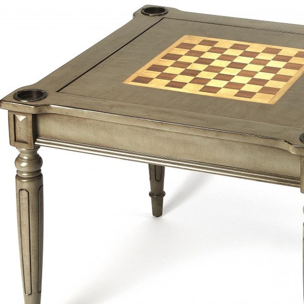 Silver Satin Multi Game Table - FurniFindUSA