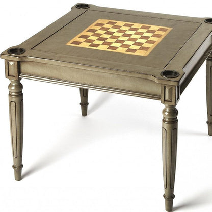 Silver Satin Multi Game Table - FurniFindUSA