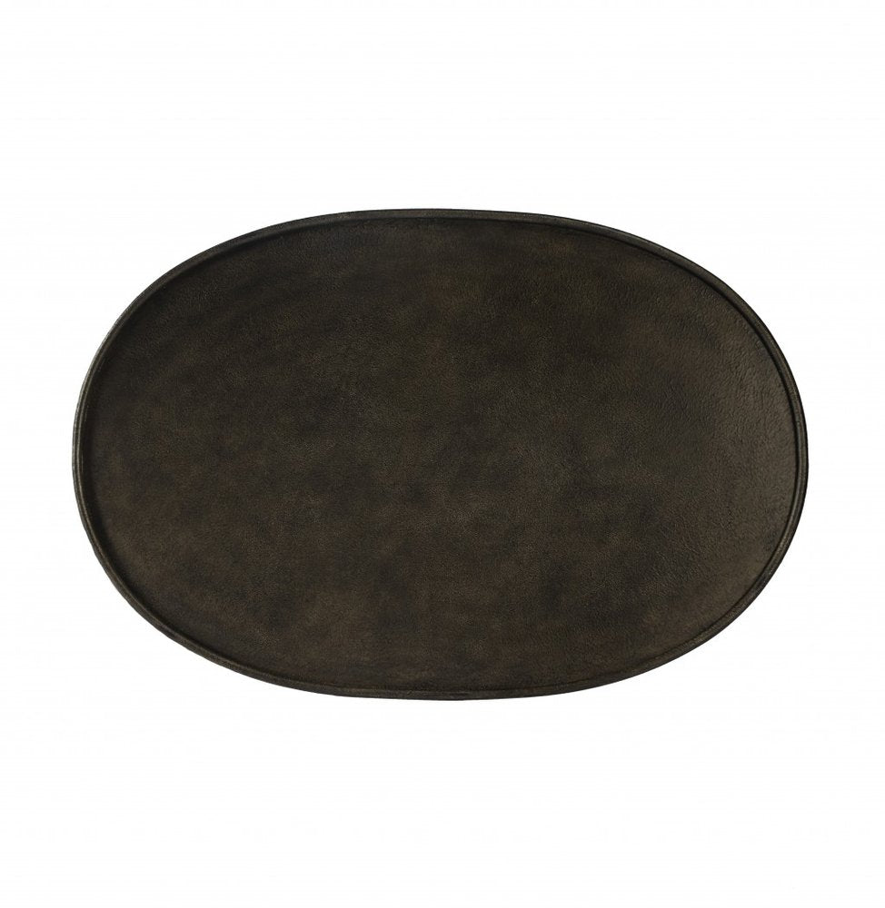 38" Silver Aluminum Oval Coffee Table HomeRoots