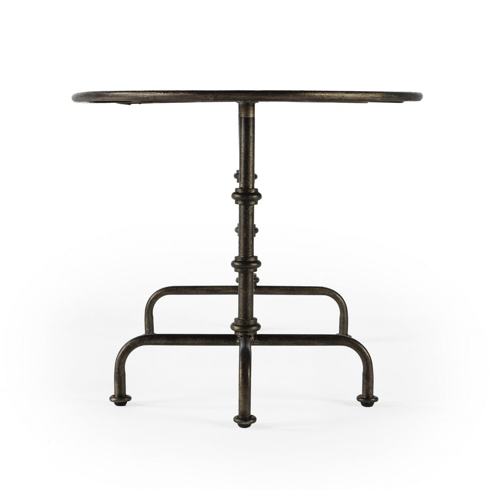 38" Silver Aluminum Oval Coffee Table HomeRoots