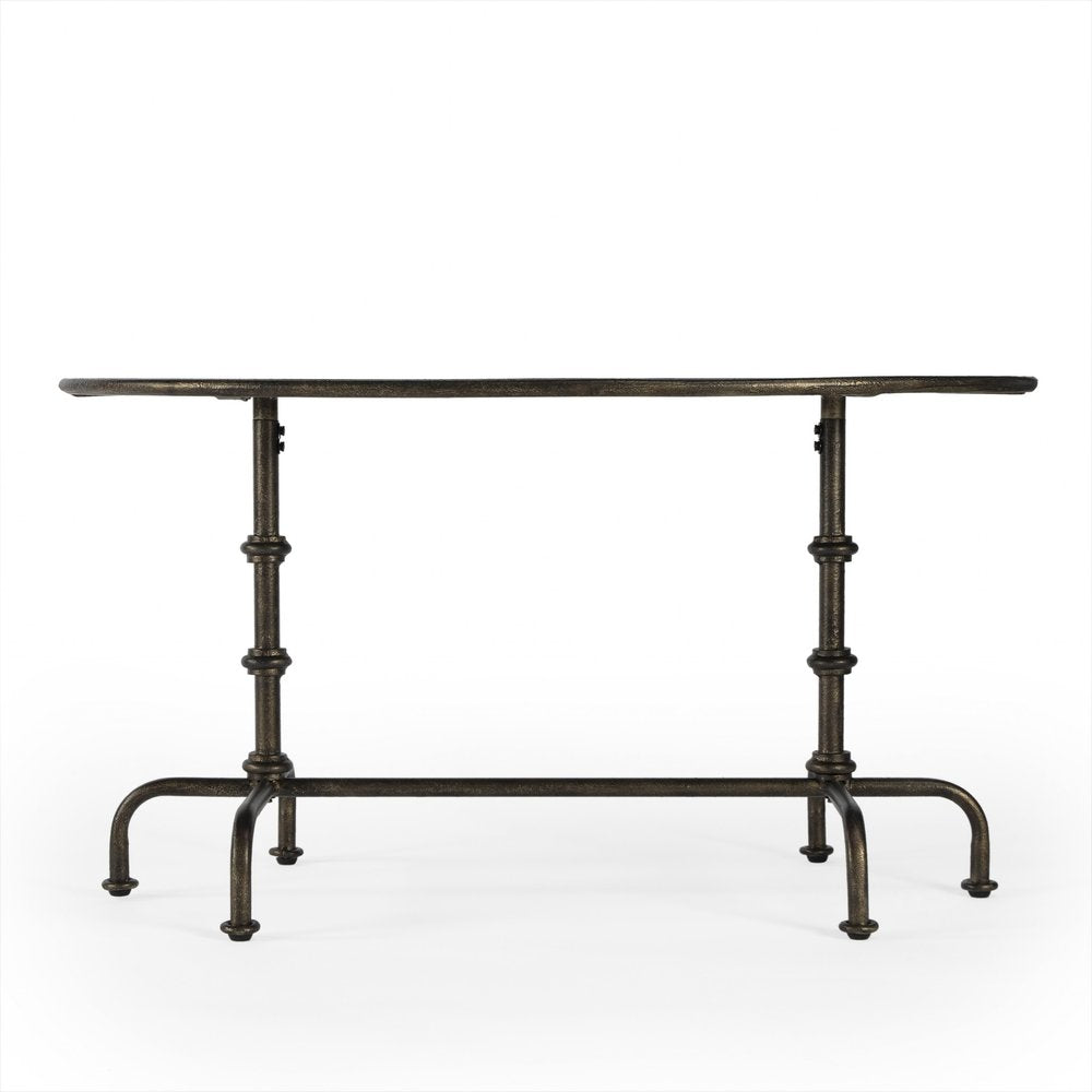 38" Silver Aluminum Oval Coffee Table HomeRoots