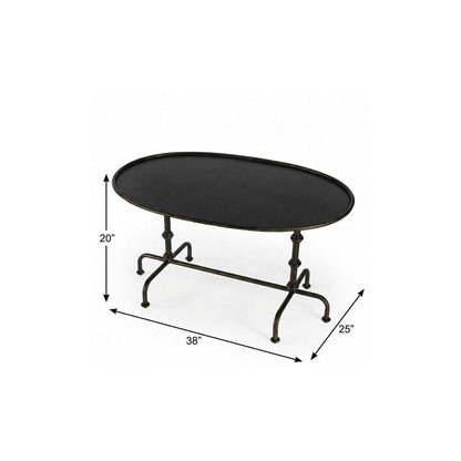 38" Silver Aluminum Oval Coffee Table HomeRoots