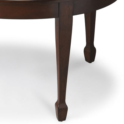 38" Brown and Dark Brown Wood Oval Coffee Table HomeRoots