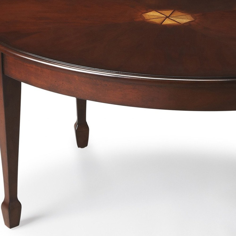 38" Brown and Dark Brown Wood Oval Coffee Table HomeRoots