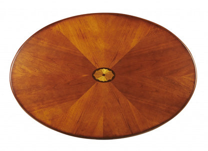 38" Brown Burl Oval Coffee Table