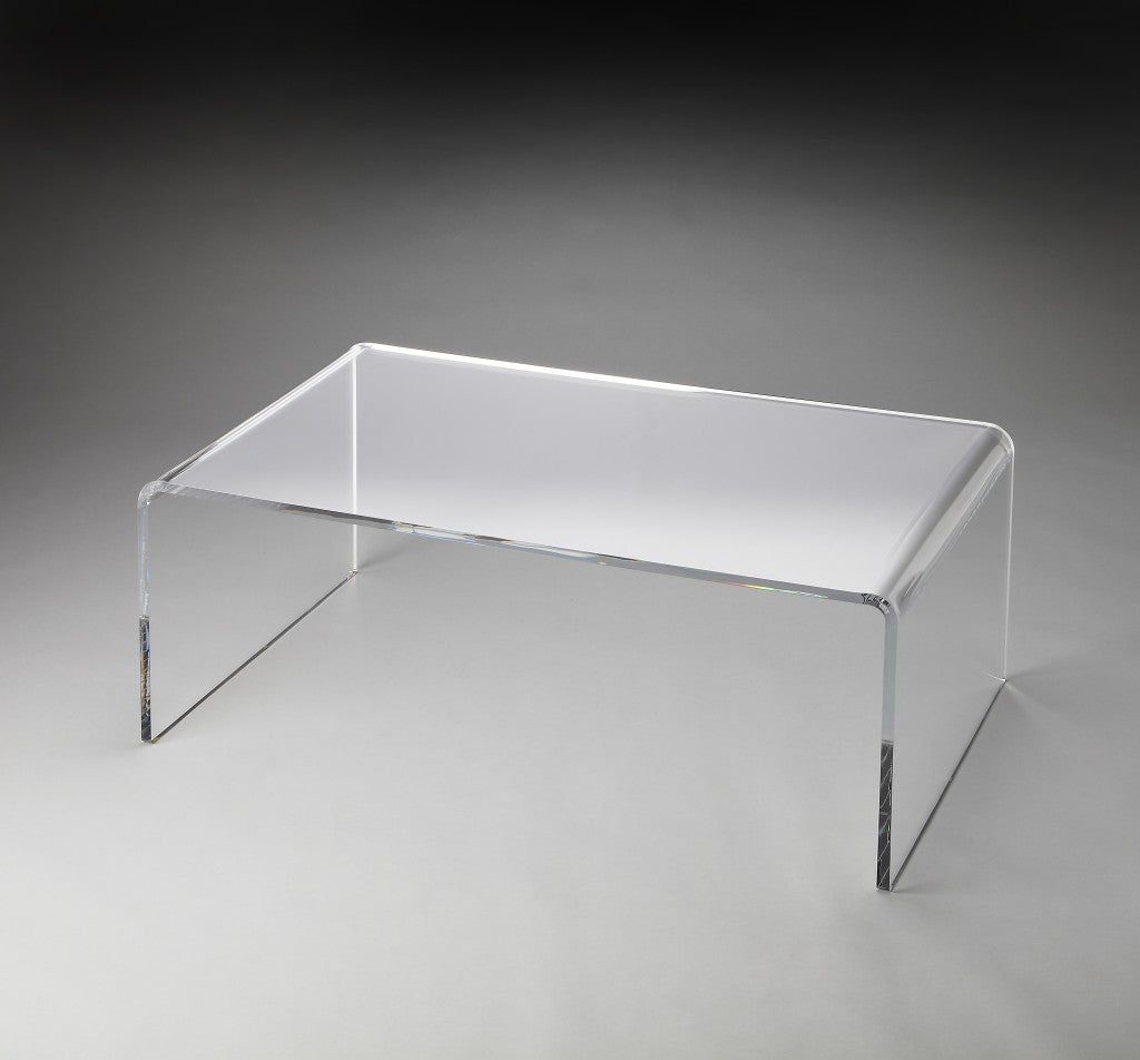 38" Clear Acrylic Mirrored Coffee Table