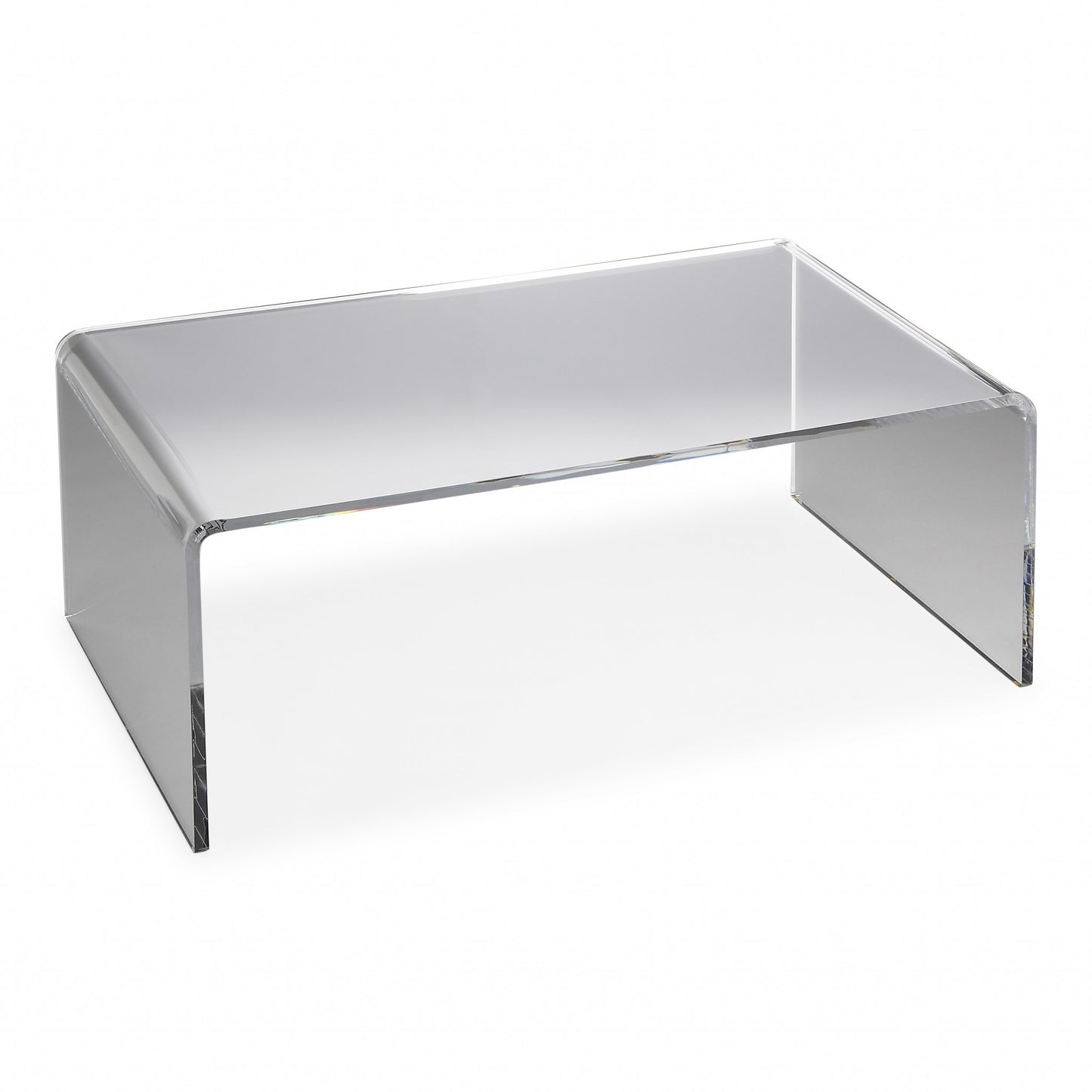 38" Clear Acrylic Mirrored Coffee Table