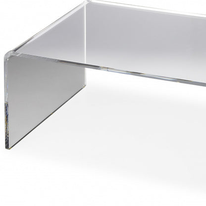 38" Clear Acrylic Mirrored Coffee Table