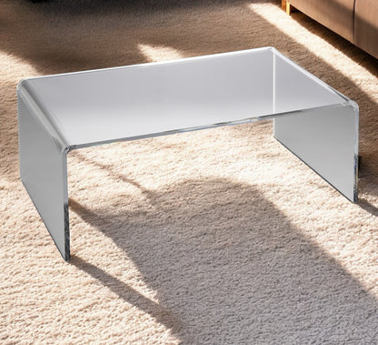 38" Clear Acrylic Mirrored Coffee Table