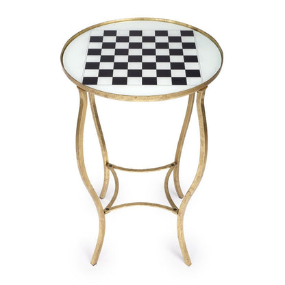 19" White and Gold Glass and Metal Round Coffee Table HomeRoots