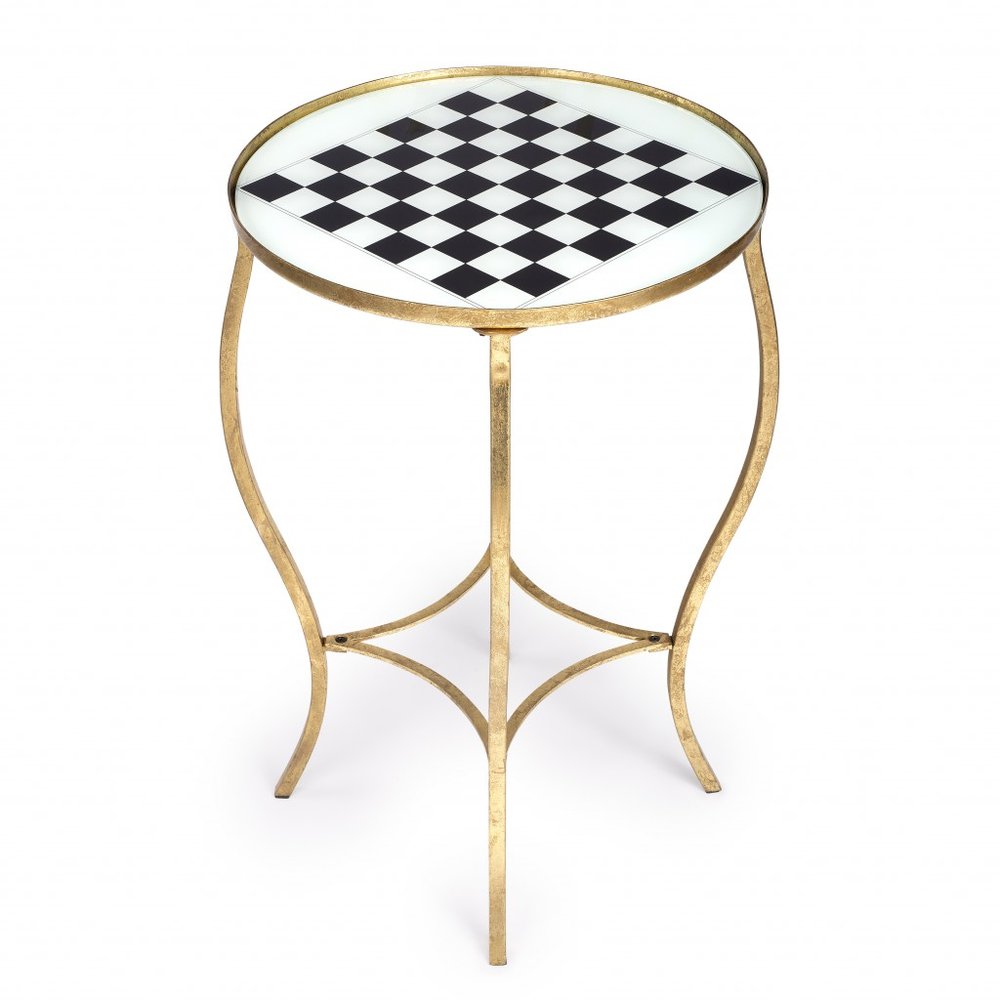 19" White and Gold Glass and Metal Round Coffee Table HomeRoots