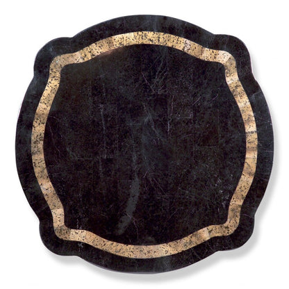 20" Black and Brown Stone and Wood Free Form Coffee Table With Drawer HomeRoots