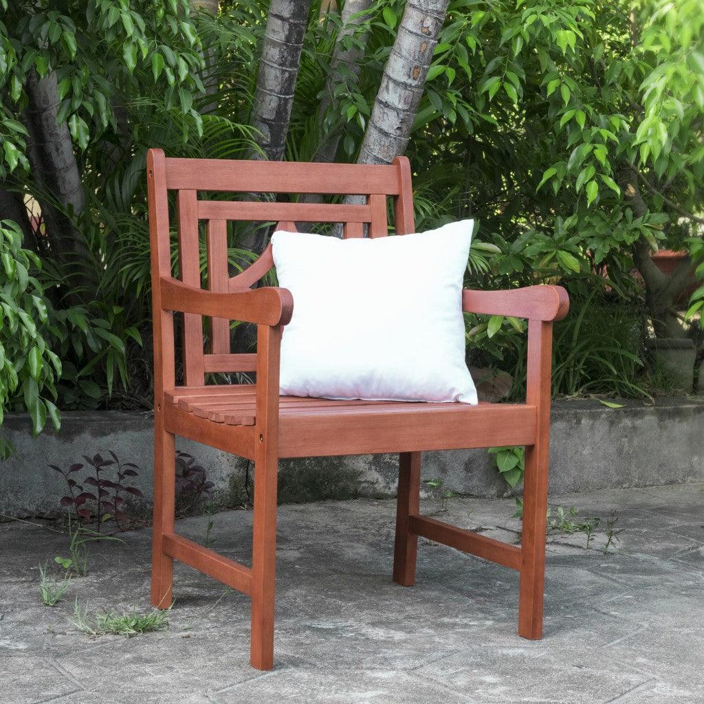 Brown Dining Armchair With Decorative Back - FurniFindUSA