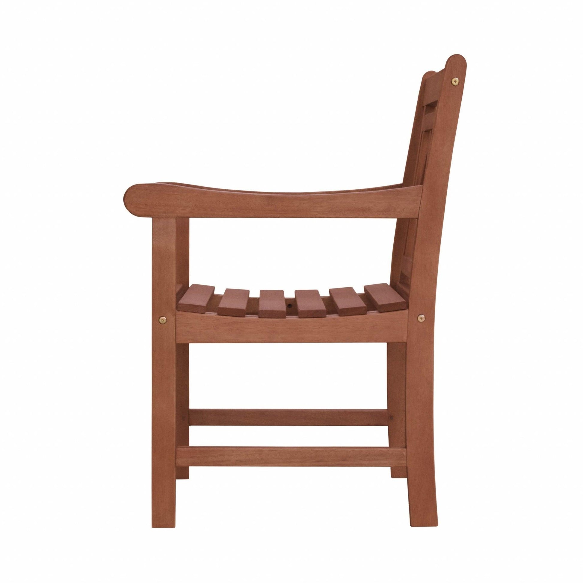 Brown Dining Armchair With Decorative Back - FurniFindUSA