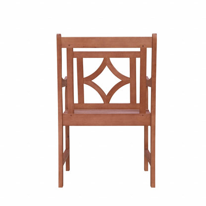 Brown Dining Armchair With Decorative Back - FurniFindUSA