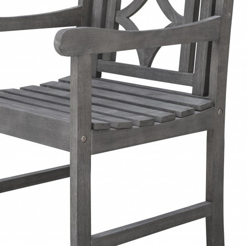 Distressed Dining Armchair With Decorative Back - FurniFindUSA