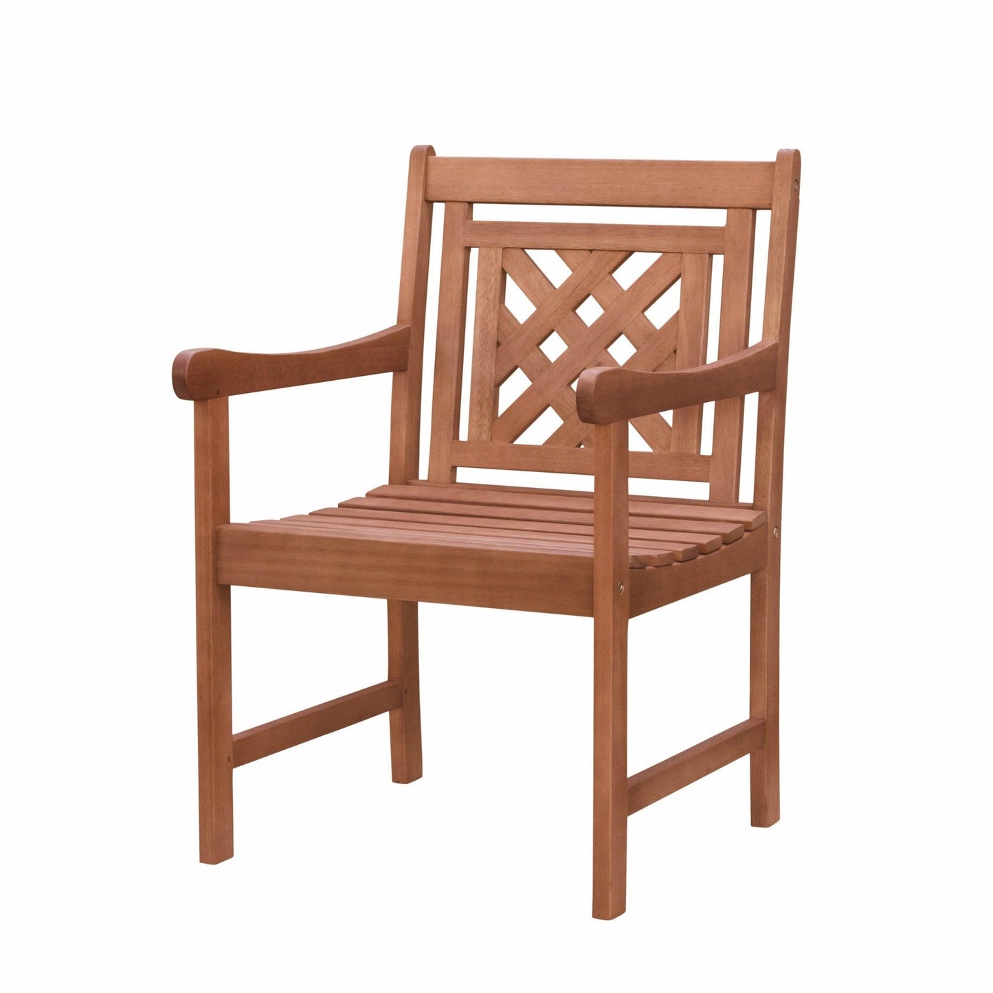 Brown Dining Armchair With Hatched Back - FurniFindUSA