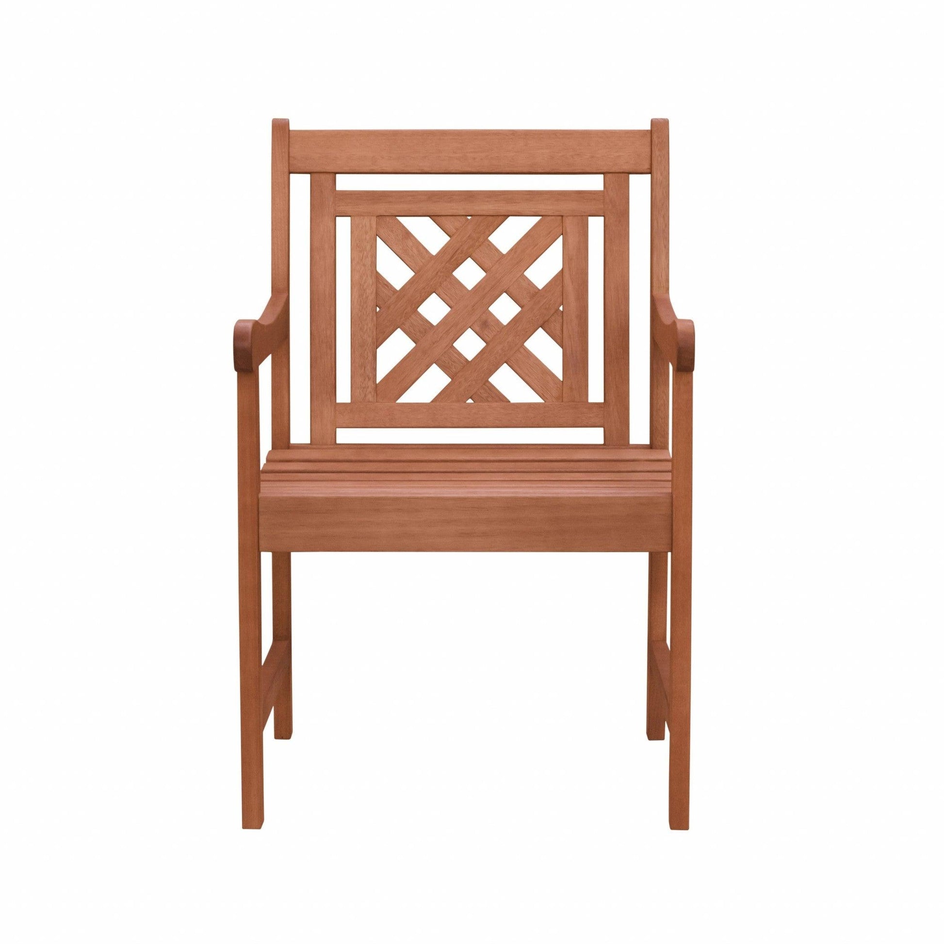 Brown Dining Armchair With Hatched Back - FurniFindUSA