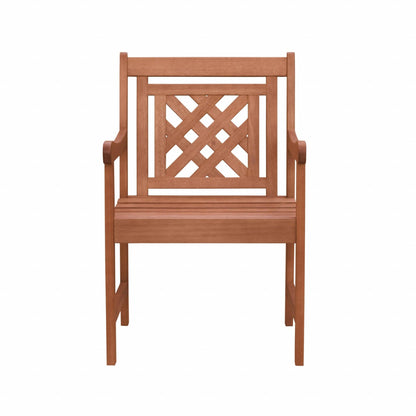 Brown Dining Armchair With Hatched Back - FurniFindUSA