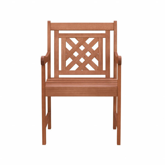 Brown Dining Armchair With Hatched Back - FurniFindUSA