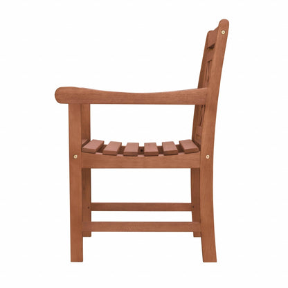 Brown Dining Armchair With Hatched Back - FurniFindUSA