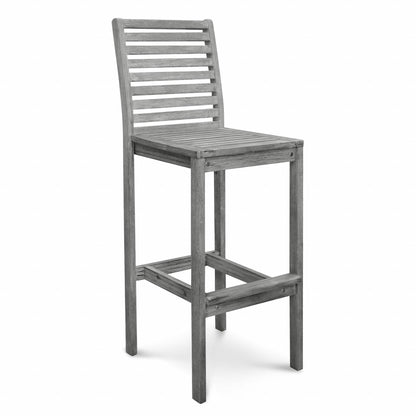 49" Gray Indoor Outdoor Bar Height Chair With Footrest - FurniFindUSA