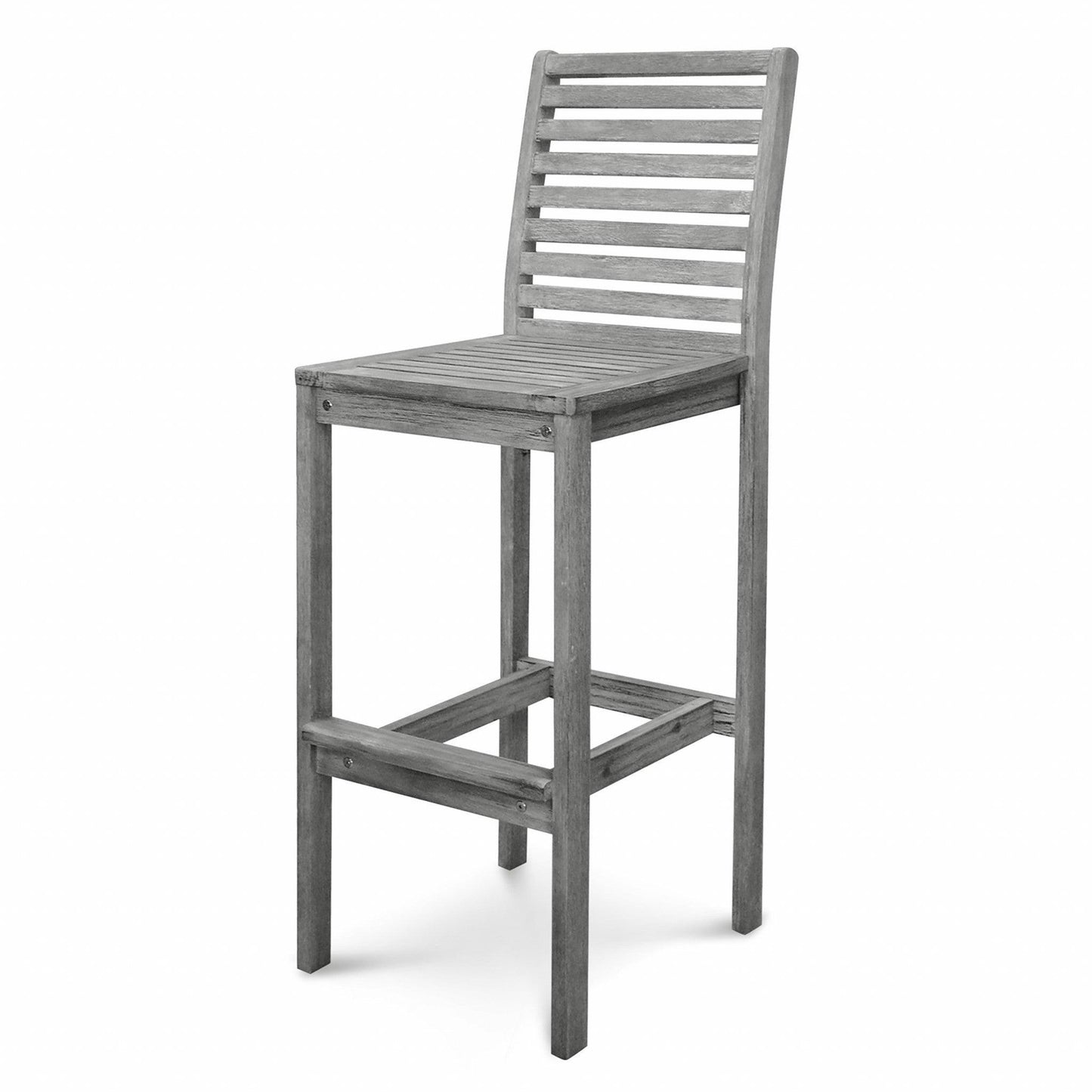 49" Gray Indoor Outdoor Bar Height Chair With Footrest - FurniFindUSA