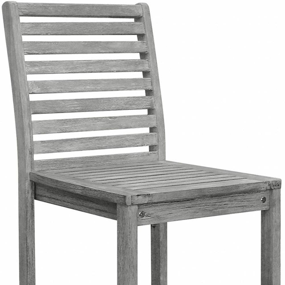 49" Gray Indoor Outdoor Bar Height Chair With Footrest - FurniFindUSA