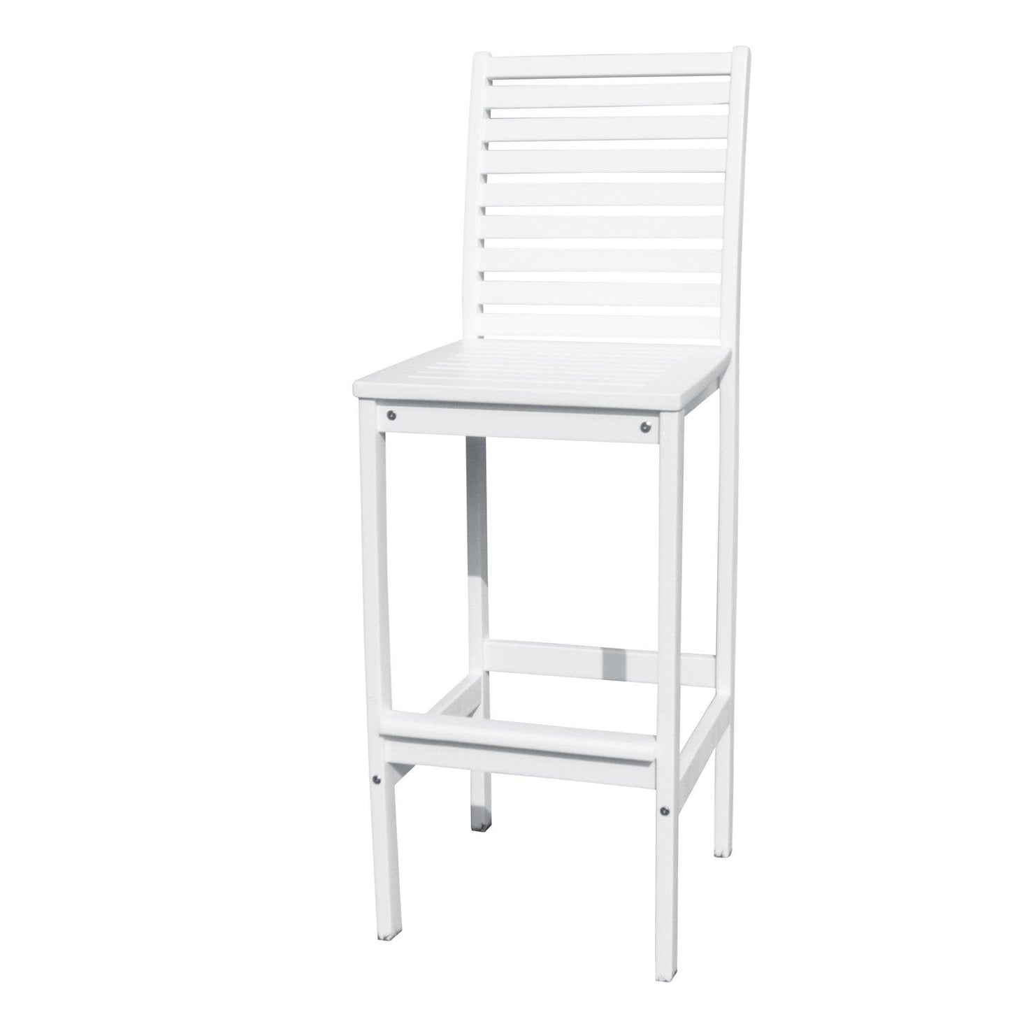 49" White Indoor Outdoor Bar Height Chair - FurniFindUSA