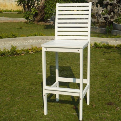 49" White Indoor Outdoor Bar Height Chair - FurniFindUSA