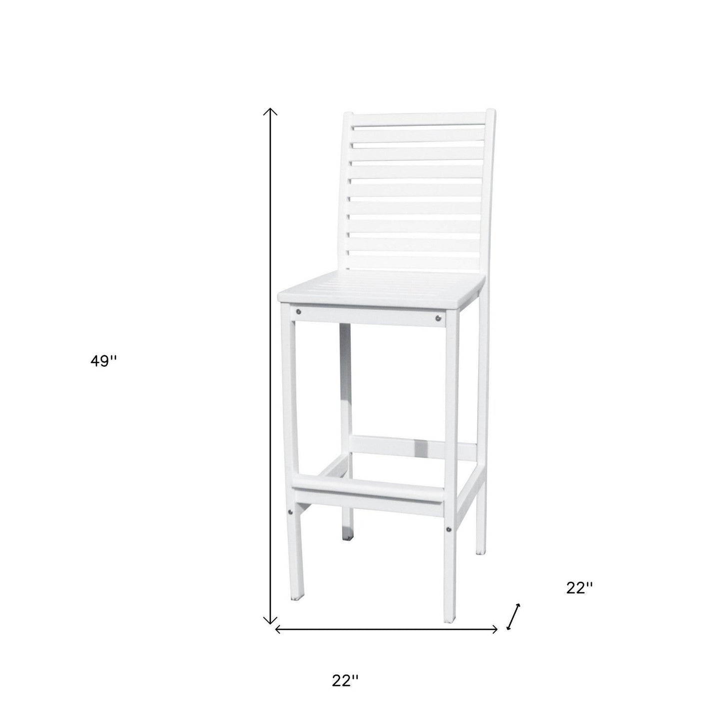 49" White Indoor Outdoor Bar Height Chair - FurniFindUSA