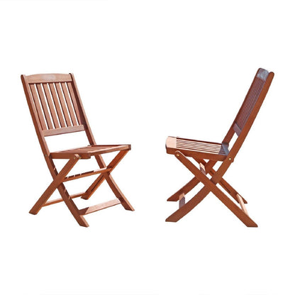 Set Of Two Brown Folding Chairs - FurniFindUSA