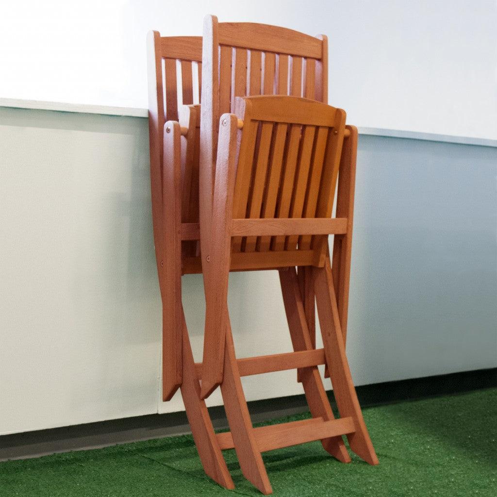 Set Of Two Brown Folding Chairs - FurniFindUSA