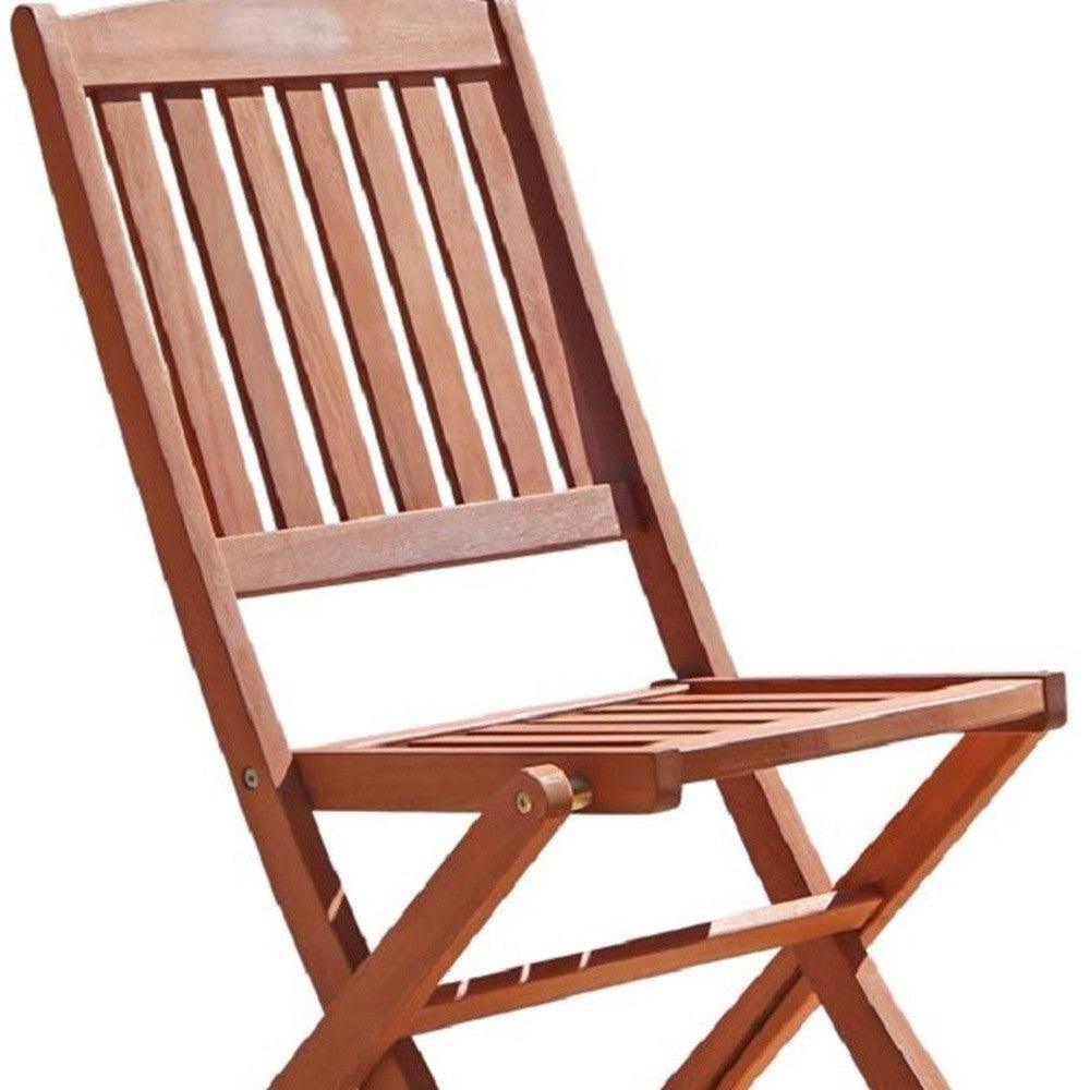 Set Of Two Brown Folding Chairs - FurniFindUSA