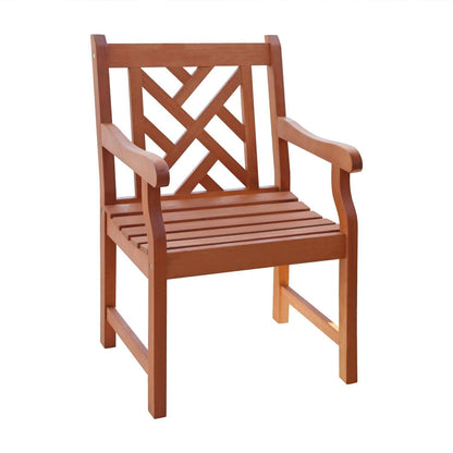 Brown Patio Armchair With Diagonal Design - FurniFindUSA