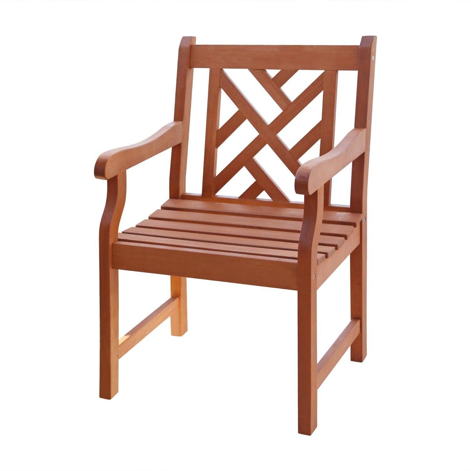 Brown Patio Armchair With Diagonal Design - FurniFindUSA