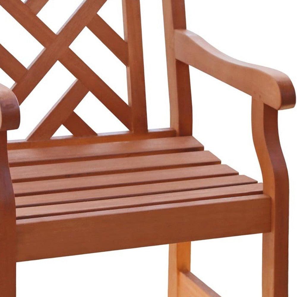 Brown Patio Armchair With Diagonal Design - FurniFindUSA