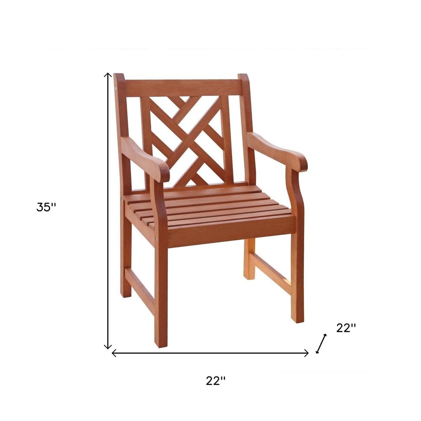 Brown Patio Armchair With Diagonal Design - FurniFindUSA