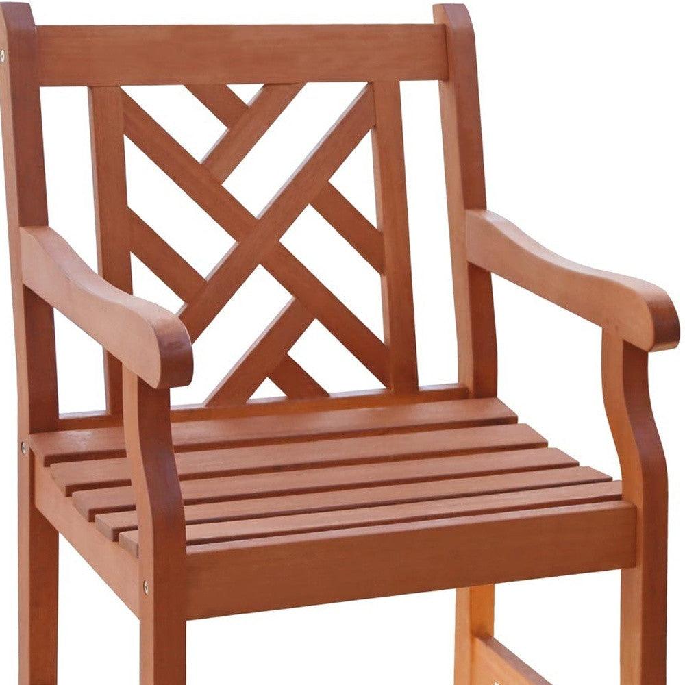 Brown Patio Armchair With Diagonal Design - FurniFindUSA