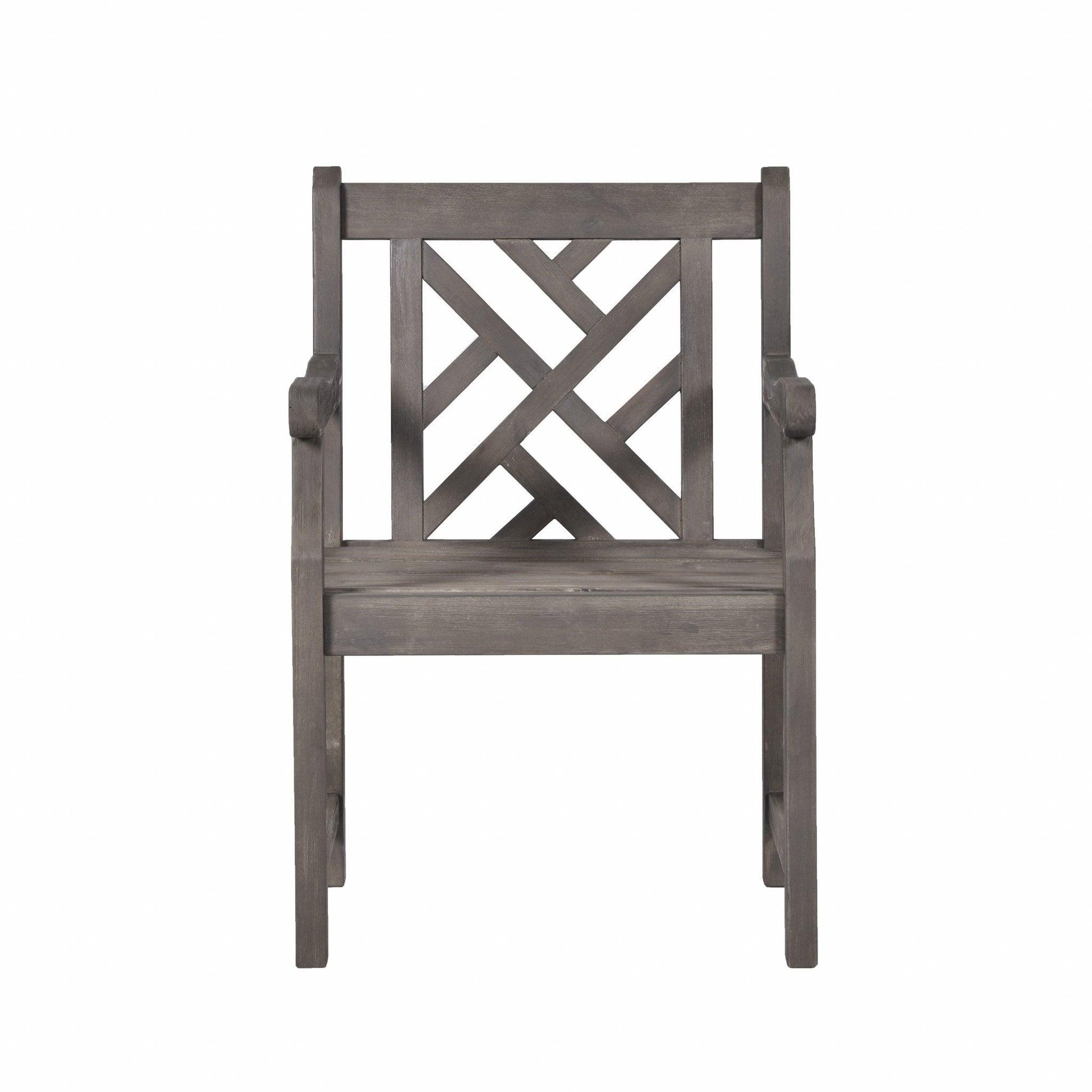 Distressed Patio Armchair With Diagonal Design - FurniFindUSA